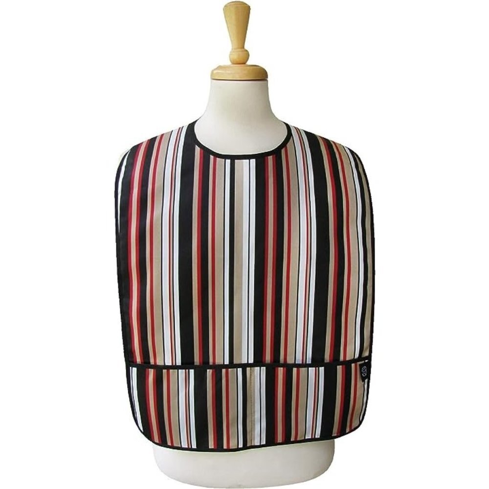 Nibble and Dribble Adult Clothing Protector (VERTICAL STRIPES)
